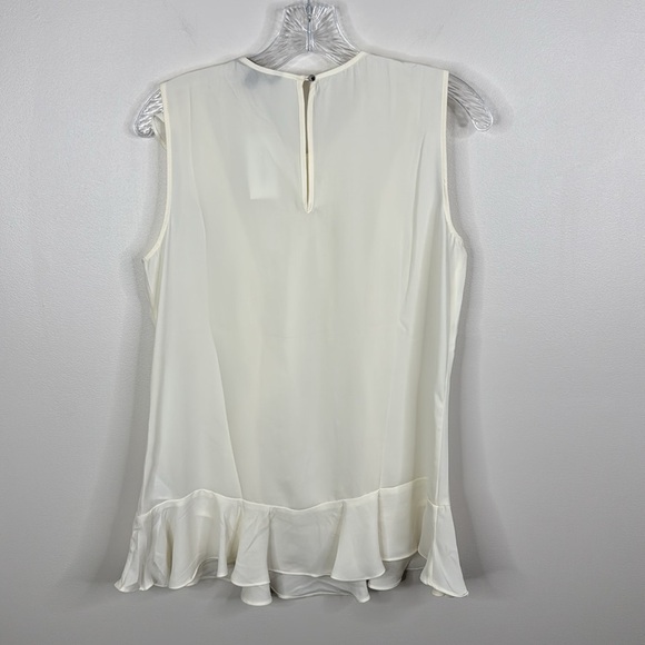 Banana Republic Women's Small Sleeveless Ruffle Blouse in Cream - Picture 7 of 8
